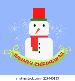 Greeting card, Christmas card with Snowman