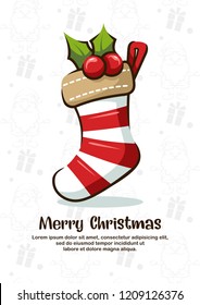 Greeting Card Christmas Socks Santa Clause Cartoon Illustration