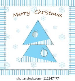 Greeting card with Christmas tree