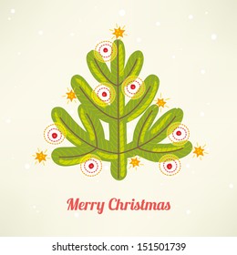 Greeting card with christmas tree