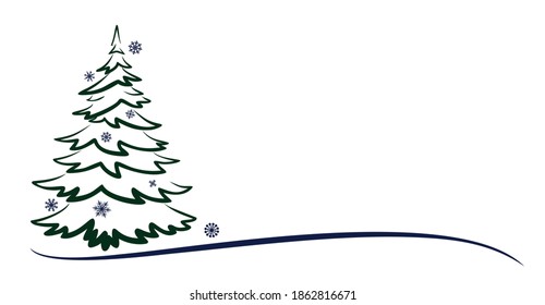 Una tarjeta de saludo con un árbol de Navidad.
