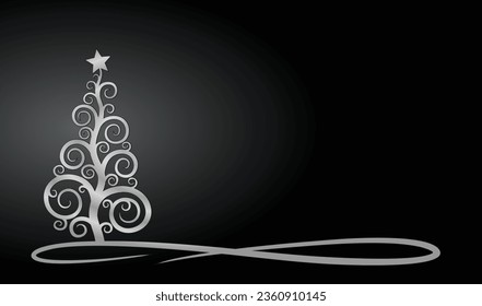 Una tarjeta de saludo con un árbol de Navidad.

