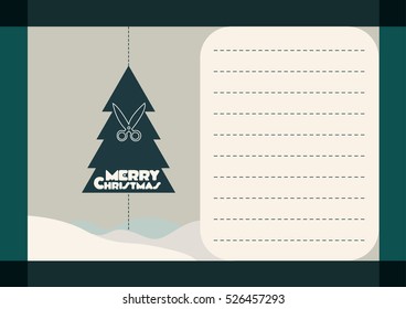 Greeting card with Christmas tree