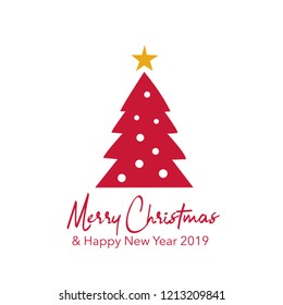 Greeting card Christmas tree design vector