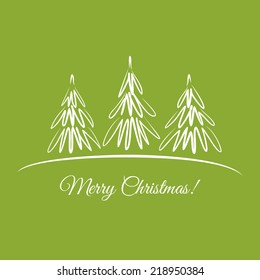 Greeting card with Christmas trees