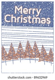 greeting card with christmas trees