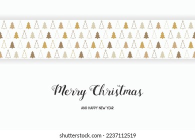 Greeting card with Christmas trees. Xmas concept. Vector