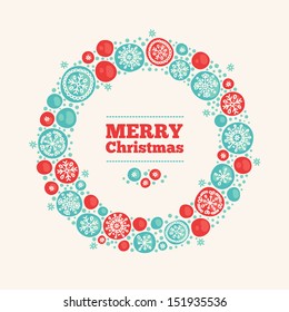 Greeting card with Christmas wreath