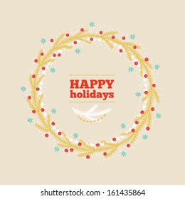 Greeting card with Christmas wreath 