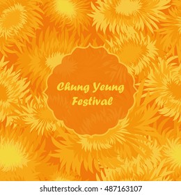 Greeting card Chung Yeung Festival. Holiday of Double Ninth Festival. Poster. Vector illustration.
