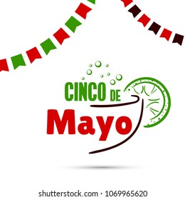 Greeting card for Cinco De Mayo. Vector illustration.