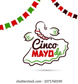 Greeting card for Cinco De Mayo. Vector illustration.