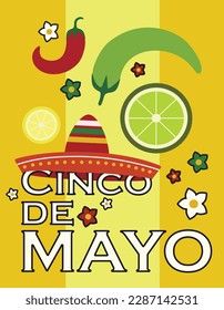 Greeting card for Cinco de Mayo (Spanish for Fifth of May) celeb