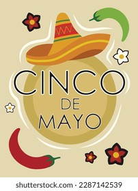 Greeting card for Cinco de Mayo (Spanish for Fifth of May) celeb