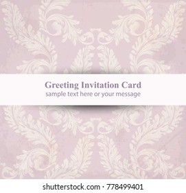 Greeting card with classic luxury ornament. Vector decor backgrounds