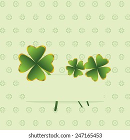 Greeting card with clover leaves for St. Patrick's Day