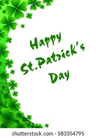 greeting card with clover for St.Patrick's day