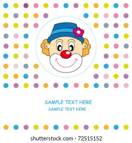 Greeting card. Clown
