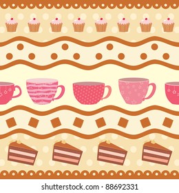 greeting card with a collection of teacups