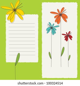 Greeting card with color flowers