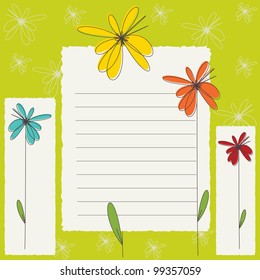 Greeting card with color flowers