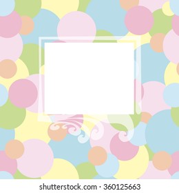 greeting card with colored circles and place for text