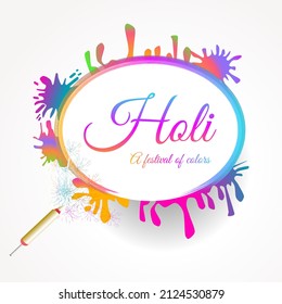 A greeting card with colorful background for festival of color -Holi