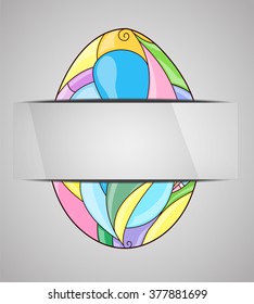 Greeting card with colorful easter egg.