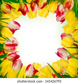 Greeting card with colorful flower background. And also includes EPS 10 vector