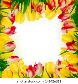 Greeting card with colorful flower background. And also includes EPS 10 vector