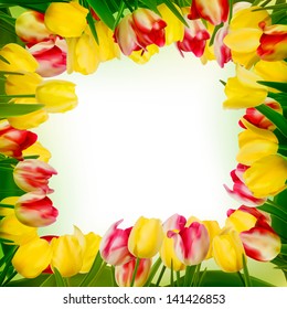 Greeting card with colorful flower background. And also includes EPS 10 vector