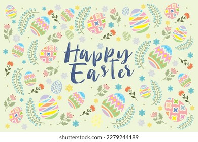 La composición de la tarjeta de felicitación escribiendo feliz Pascua
