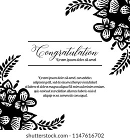Greeting card congratulation floral template vector illustration