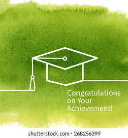 Greeting Card With Congratulations Graduate Completion of Studies