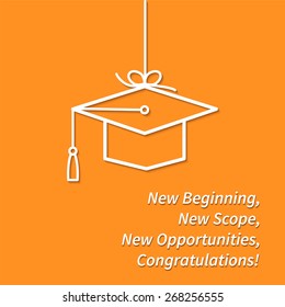 Greeting Card With Congratulations Graduate Completion of Studies