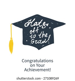 Greeting Card With Congratulations Graduate Completion of Studies