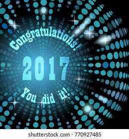 Greeting Card With Congratulations Graduate Completion of Studies.Vector illustration