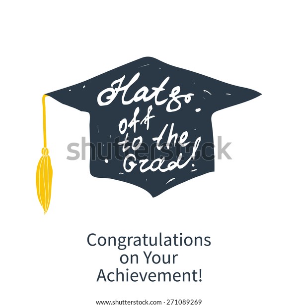 Greeting Card Congratulations Graduate Completion Studies Stock Vector ...