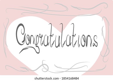 Greeting Card "Congratulations" in handwritten style.