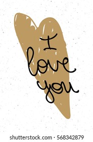 Greeting card with congratulations on St. Valentines day A4. Vector illustration