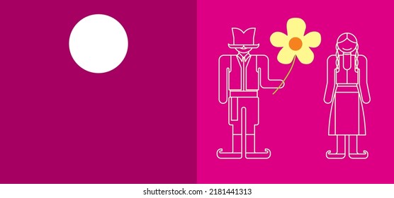 Greeting card - a couple in traditional Serbian costume