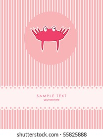 Greeting card with crab and place for text