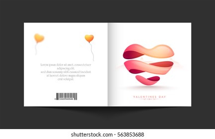 Greeting card with creative Heart for Happy Valentine's Day Celebration.