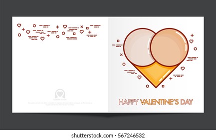 Greeting card with creative Heart for Happy Valentine's Day Celebration.