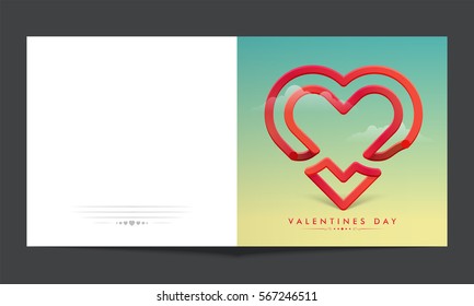 Greeting card with creative Heart Shape for Happy Valentine's Day Celebration.
