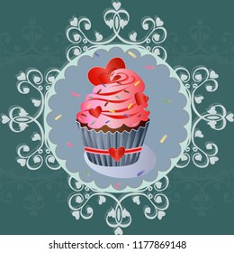 Greeting card with cupcake