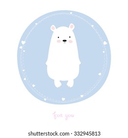 Greeting card with cute bear.