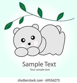 Greeting card with cute bear