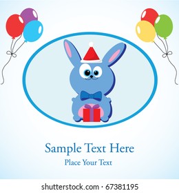 Greeting card with cute bunny