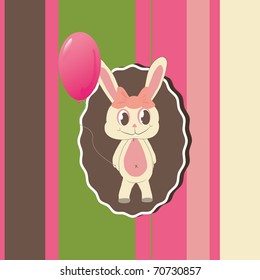 Greeting card with cute bunny